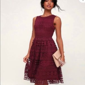 Lulus Madly in Love Plum Lace Midi Dress